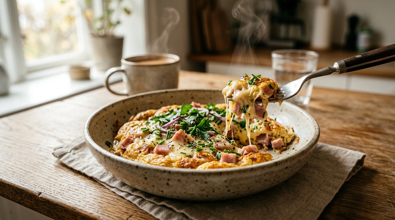 Nem omelet med ost og skinke